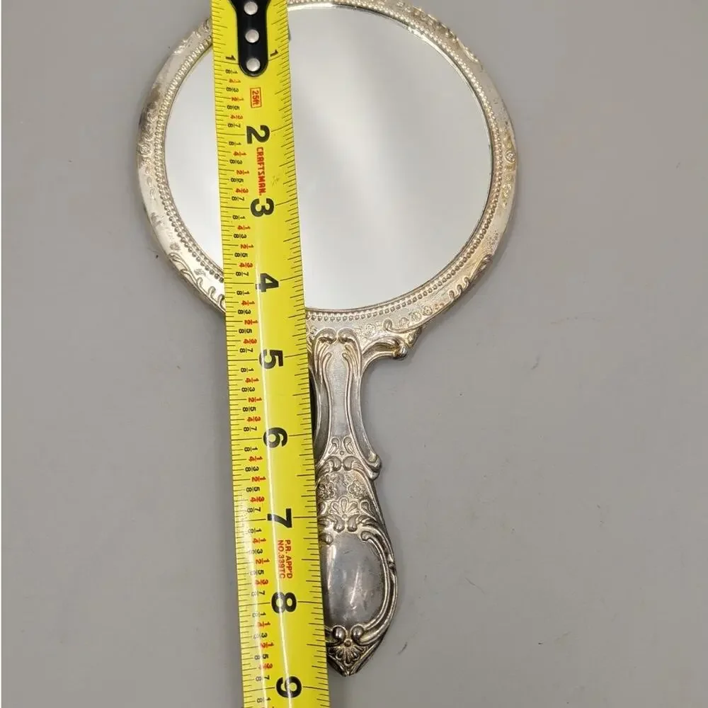Vintage Mirror Brush Comb Vanity Set Silver Plated Art Nouveau Repousse
